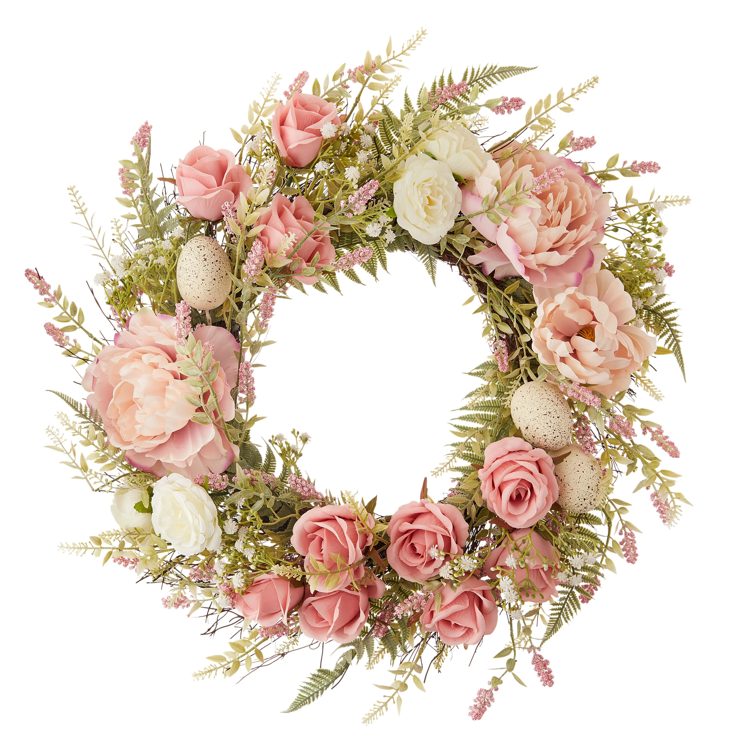 Easter Pink Floral Wreath, 22 in, by My Texas House | Walmart (US)