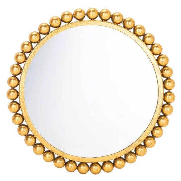 Safavieh Genna 21 in. Solid Beaded Round Mirror, Gold Foil | Walmart (US)