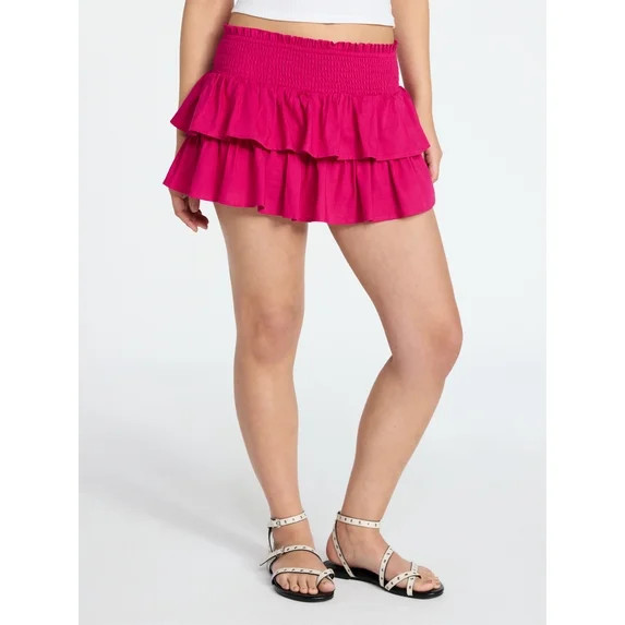 No Boundaries Ruffle Mini Skort, Women's XXS-XXL | Walmart (US)