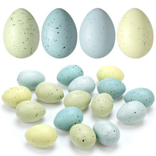SiliFine 48 Pcs Easter Speckled Eggs 2.4 Inch Plastic Speckled Eggs Bowl and Vase Filler for DIY Spring Displays and Easter Decorations (Blue Tone) | Amazon (US)