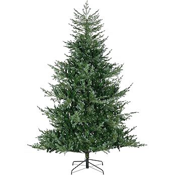 HOMCOM 7.5ft Artificial Christmas Tree Holiday Décor with 1288 Branches, Auto Open, Steel Base, ... | Amazon (US)