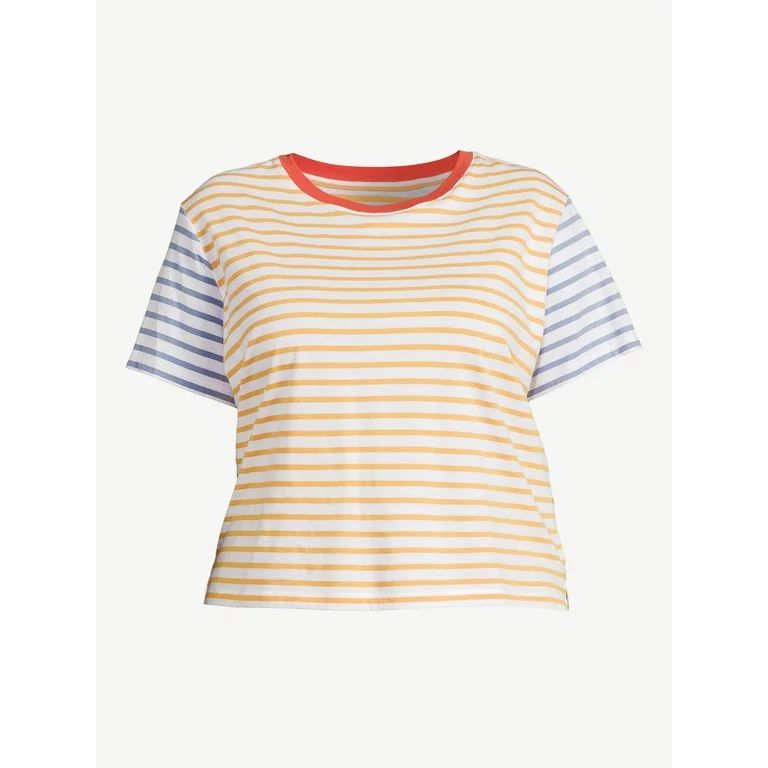 Free Assembly Women's Crop Box Tee with Short Sleeves | Walmart (US)