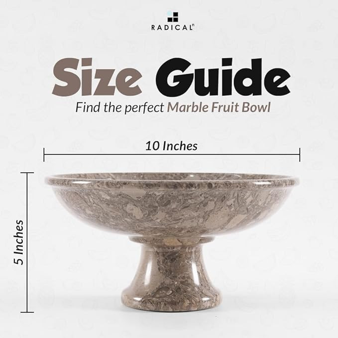 Radicaln Marble Fruit Bowl 10" Inches Oceanic Handmade Bananas Holder, Ideal Salad and Serving Bo... | Amazon (US)