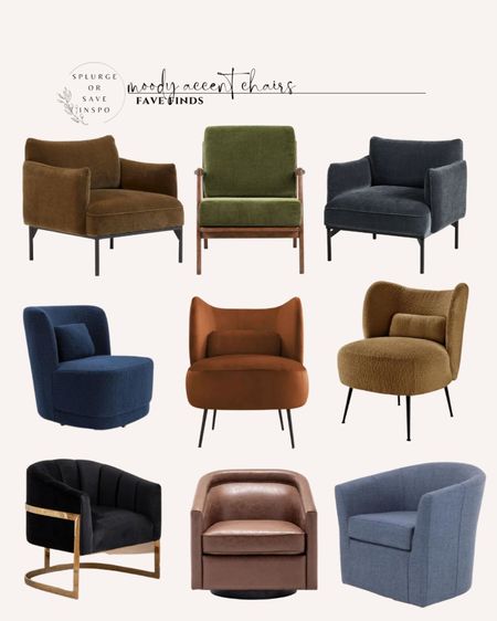 Moody accent chair. Colored accent chair. Dark accent chair. 

#LTKhome #LTKsalealert
