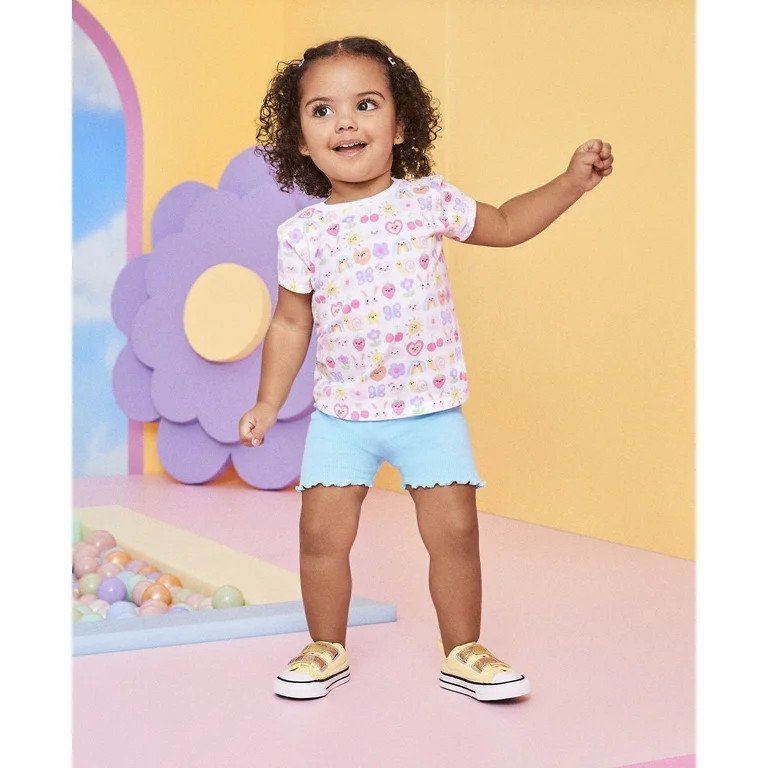 Garanimals Baby Girl Printed T-Shirt with Short Sleeves, Sizes 0M-24M | Walmart (US)