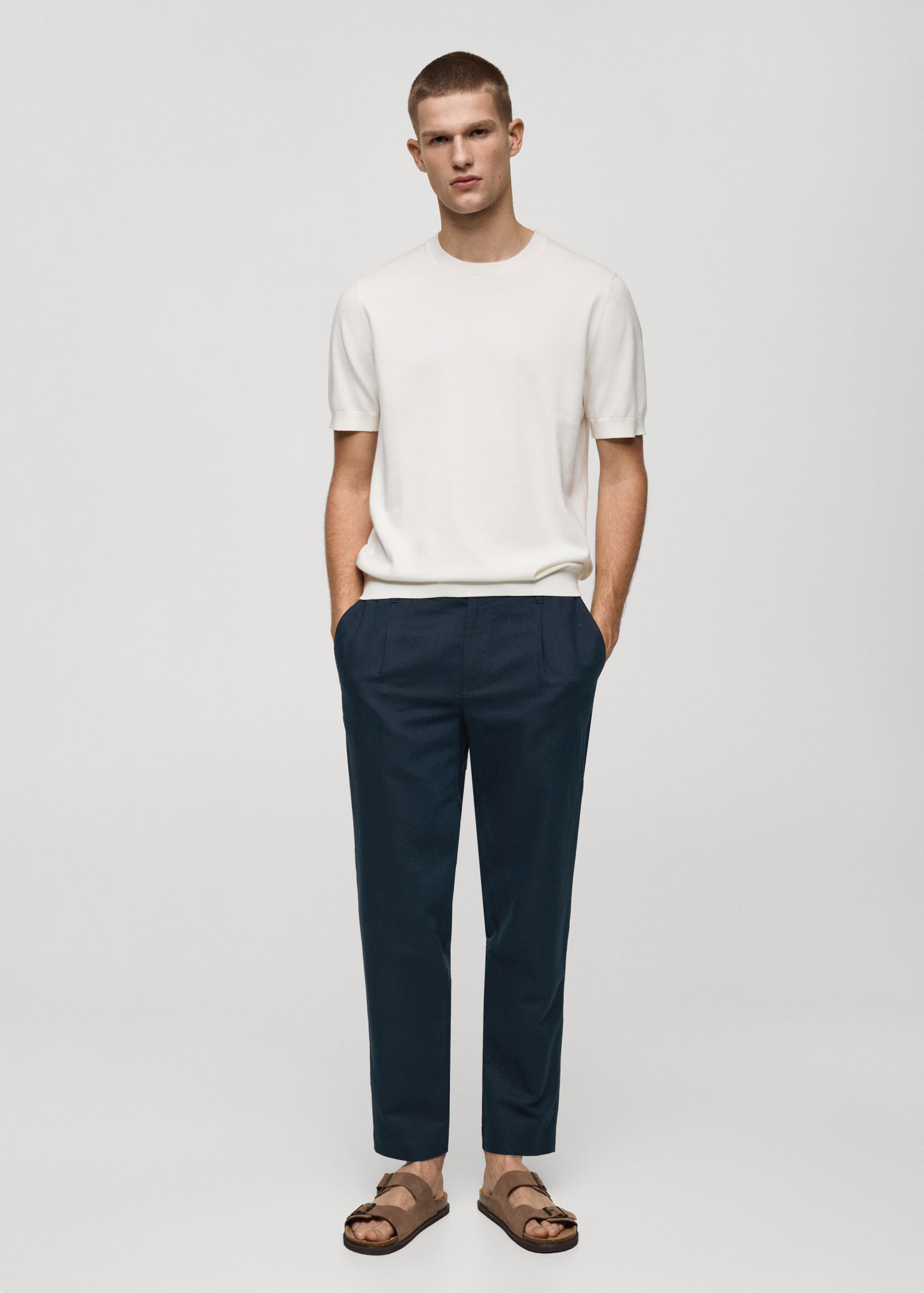 Slim-fit trousers with drawstring - Men | MANGO USA | Mango (US/MX/AU)