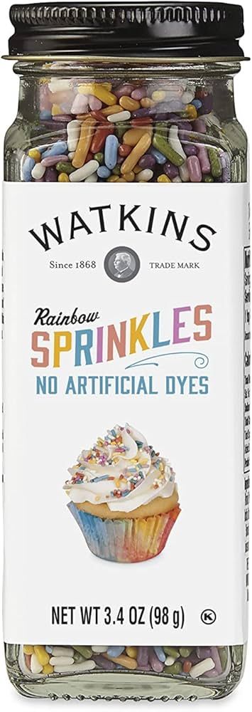 Watkins Rainbow Decorating Sprinkles, No Artificial Dyes, Kosher, 3.4 Ounce Jar, 1-Pack | Amazon (US)