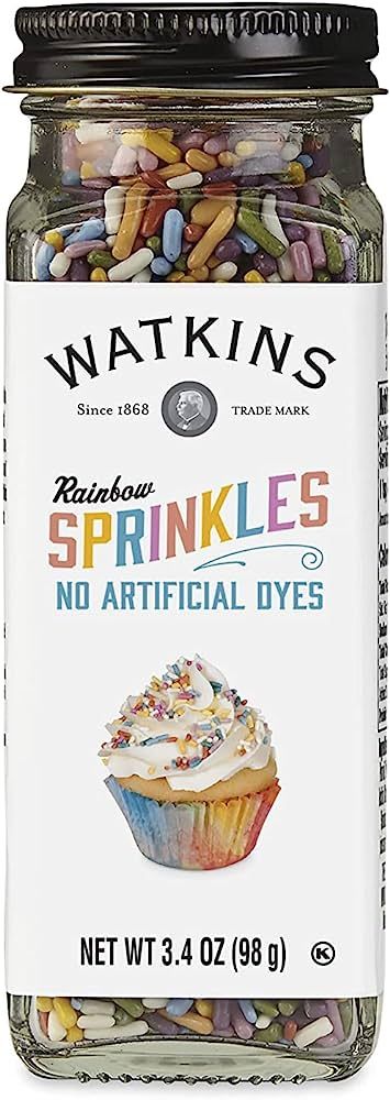 Watkins Rainbow Decorating Sprinkles, No Artificial Dyes, Kosher, 3.4 Ounce Jar, 1-Pack | Amazon (US)