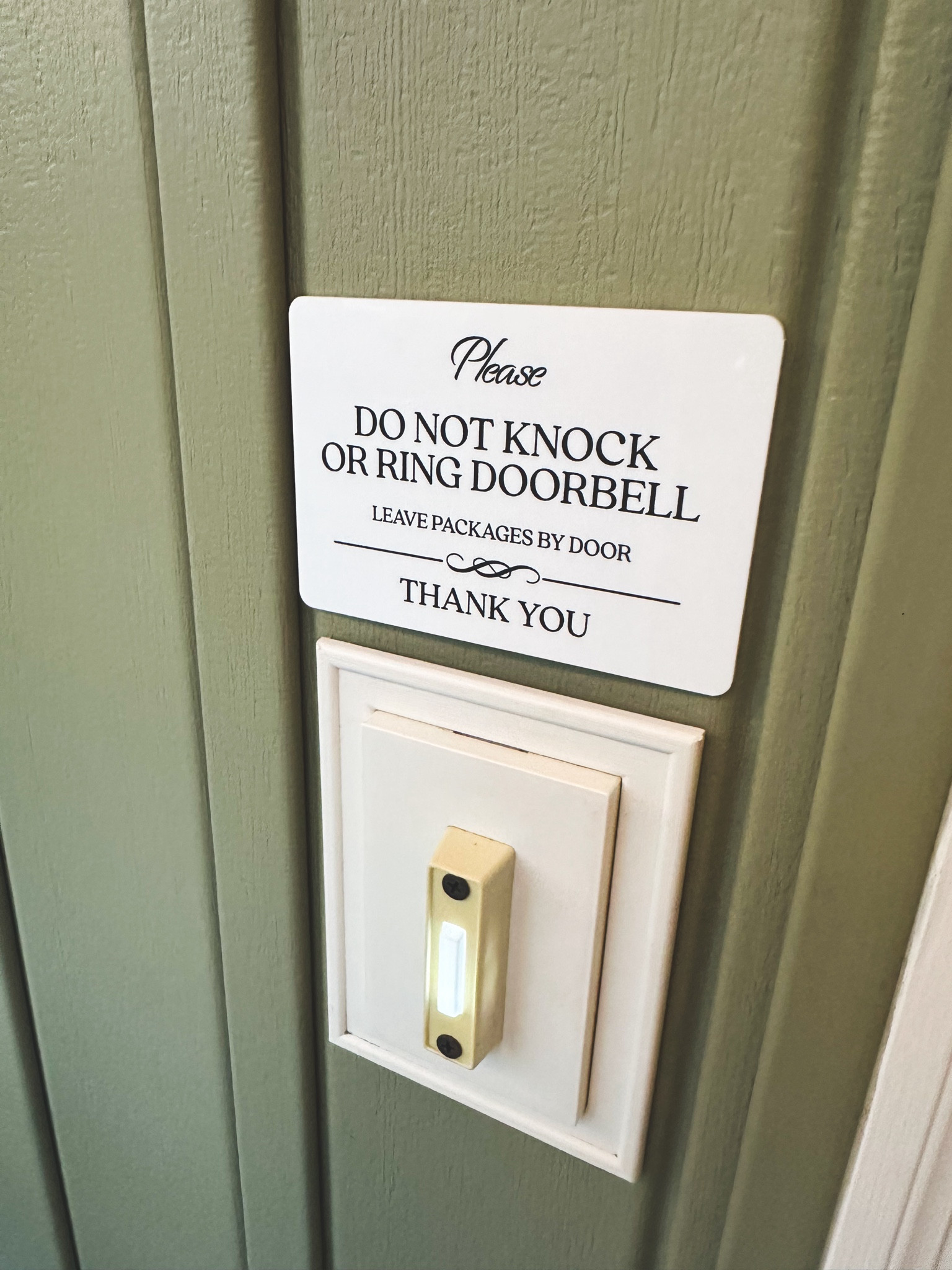 With a newborn on the way - yo girl ain’t having the UPS guy waking up a sleeping baby in a house with 4 dogs! We don’t plan to ever train our kid to sleep in complete silence, but the dog alarm here is enough to wake someone out of a coma! 😅🐶🐶🐶🐶 Found this cutie sign to hopefully help! 

#LTKHome #LTKBaby