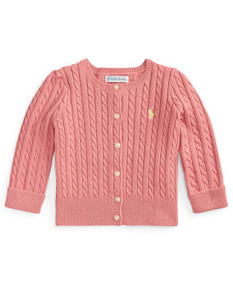 Polo Ralph Lauren Baby Girls' Crewneck Cardigan - Macy's | Macy's