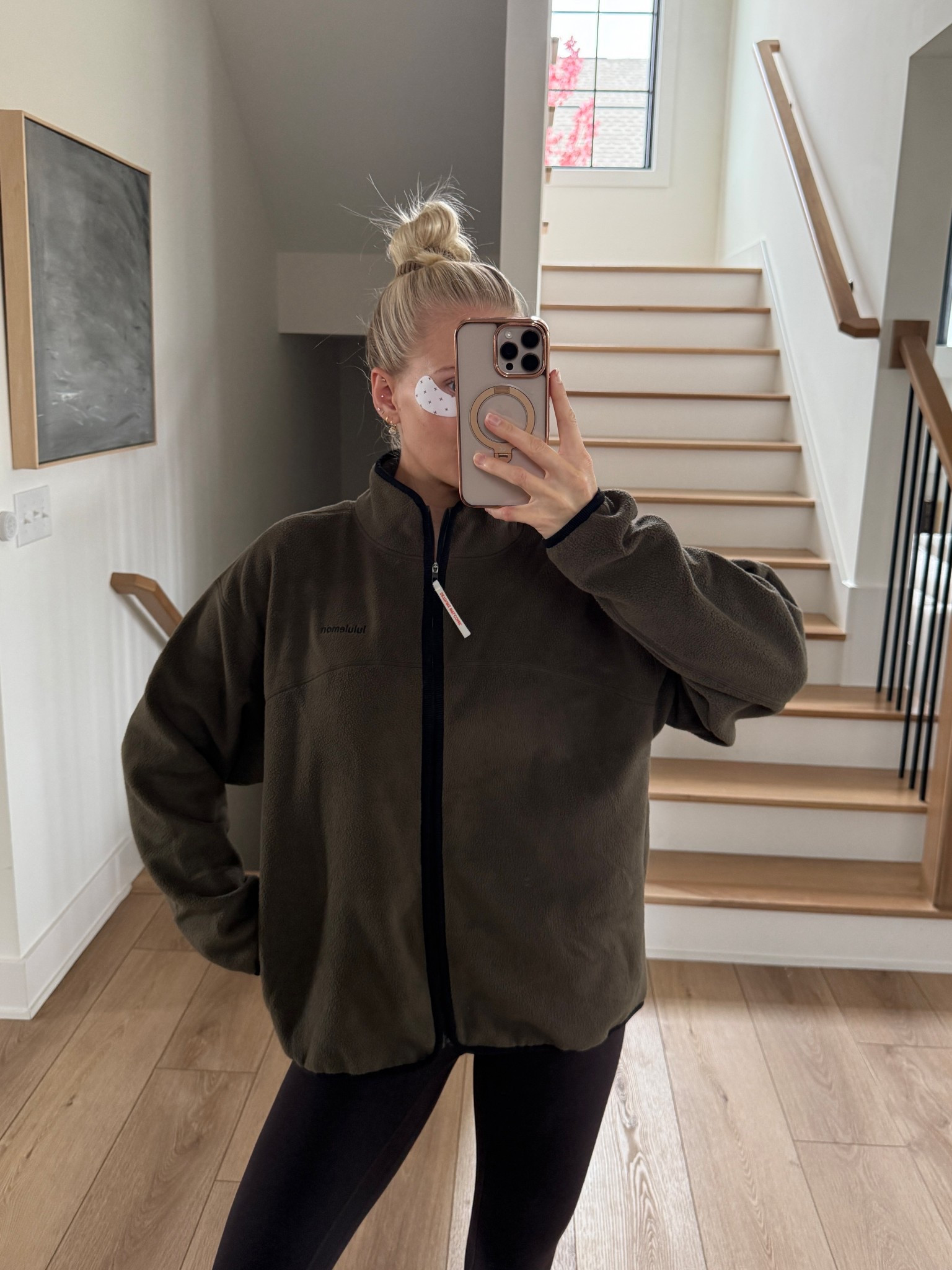 Wearing a size medium jacket, 4 in leggings (28”), shoes are tts! 
Legging color: sequoia
Code KATHLEEN20 for discount in earrings! 
#kathleenpost

Workout outfit, fall fitness, fall walk outfit, athleisure, errands outfit 

#LTKStyleTip #LTKSeasonal #LTKActive