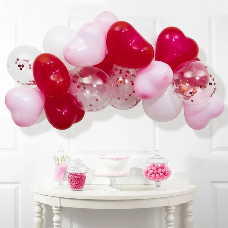 Valentine's Day Pink Balloon Arch 16', 22 Count - Way to Celebrate - Walmart.com | Walmart (US)