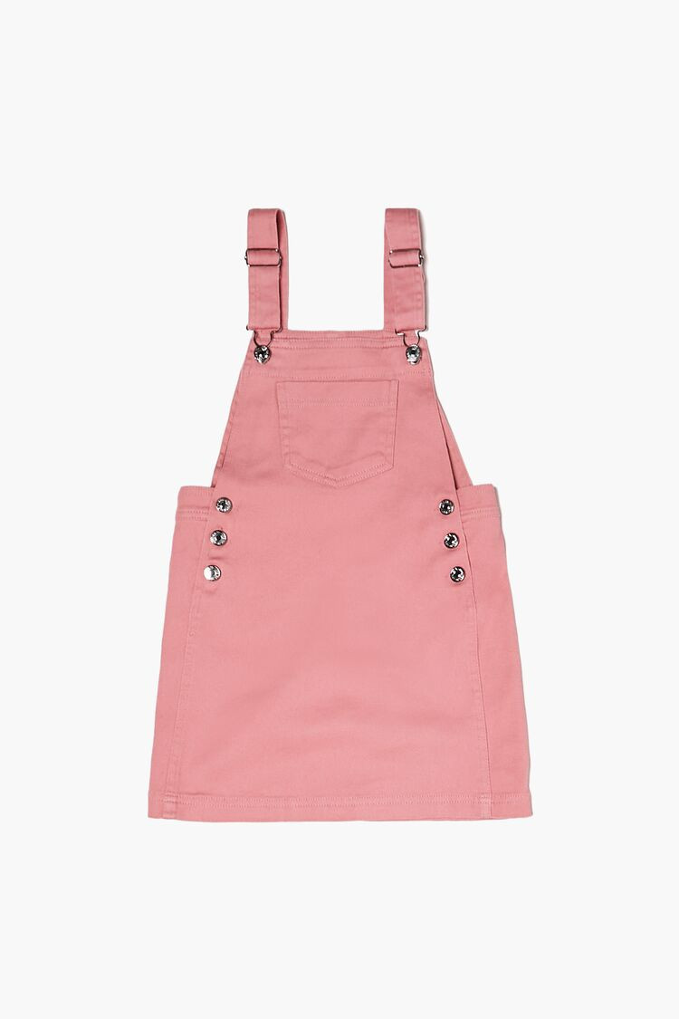 Girls Twill Overall Dress (Kids) in Blush, 13/14 | Forever 21 (US)