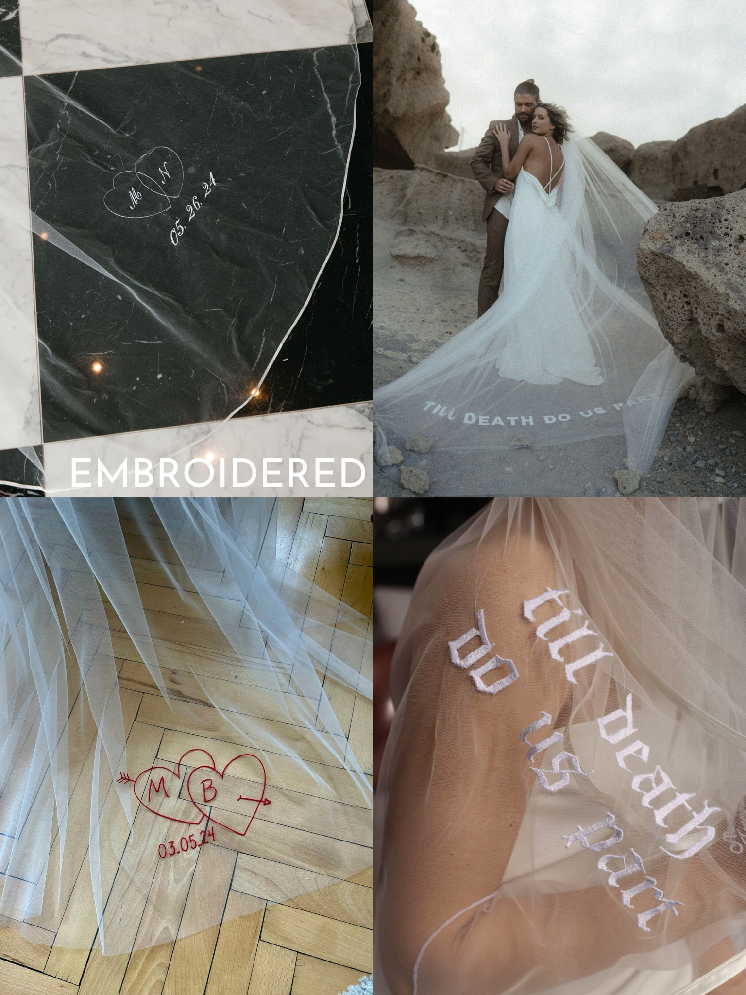 Embroidered wedding veils 