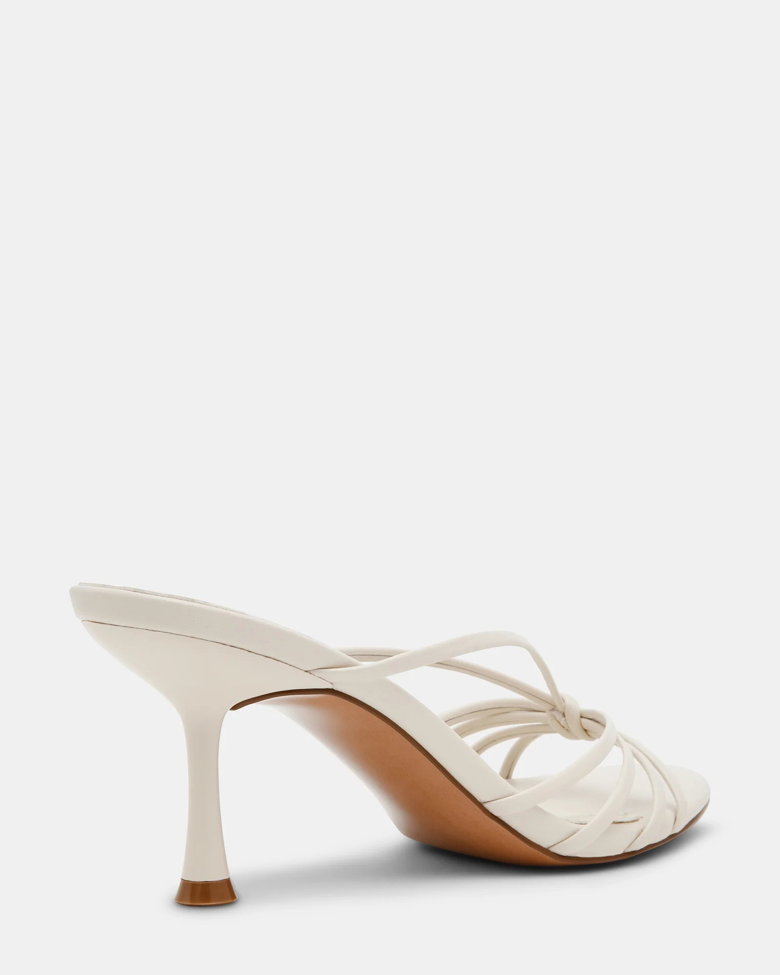 EDNA White Leather Strappy Mules | Women's Designer Heels | Steve Madden (Canada)