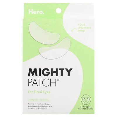 Hero Cosmetics, Mighty Patch®, For Tired Eyes, 6 Hydrogel Patches | iHerb