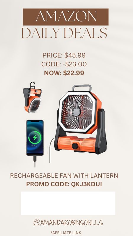 Amazon Daily Deals
Rechargeable fan and lantern 

#LTKsalealert
