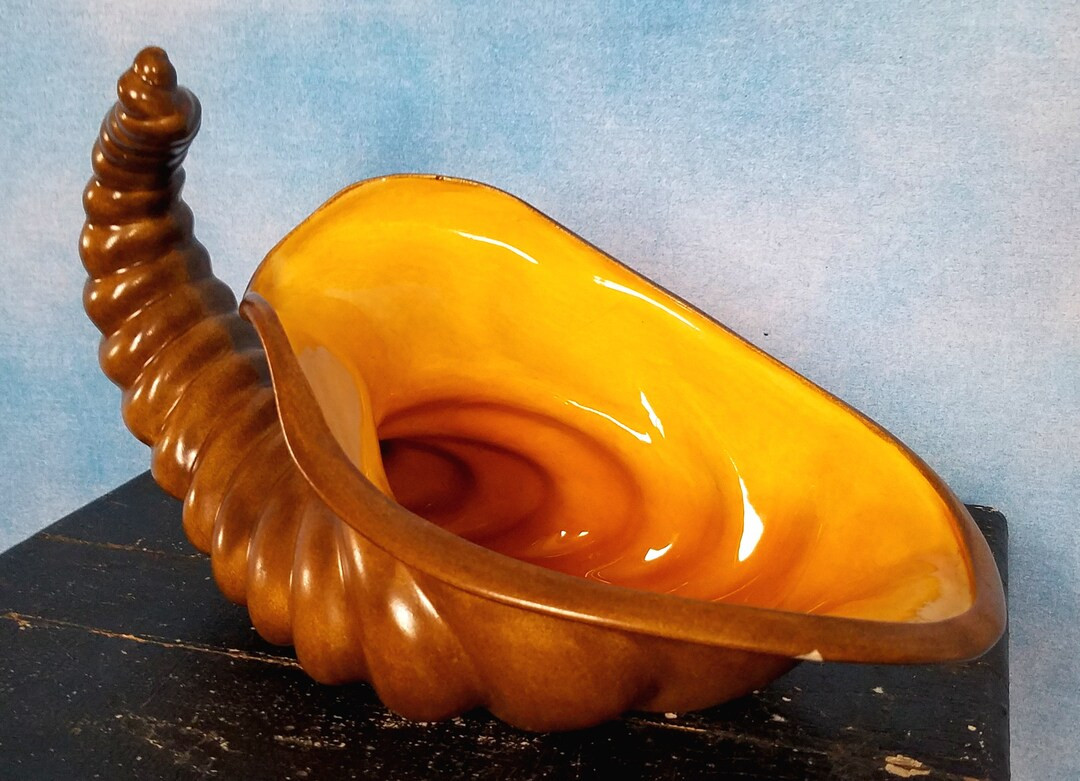 Vintage 1974 Large Ceramic Pottery Cornucopia Horn of Plenty - Etsy | Etsy (US)