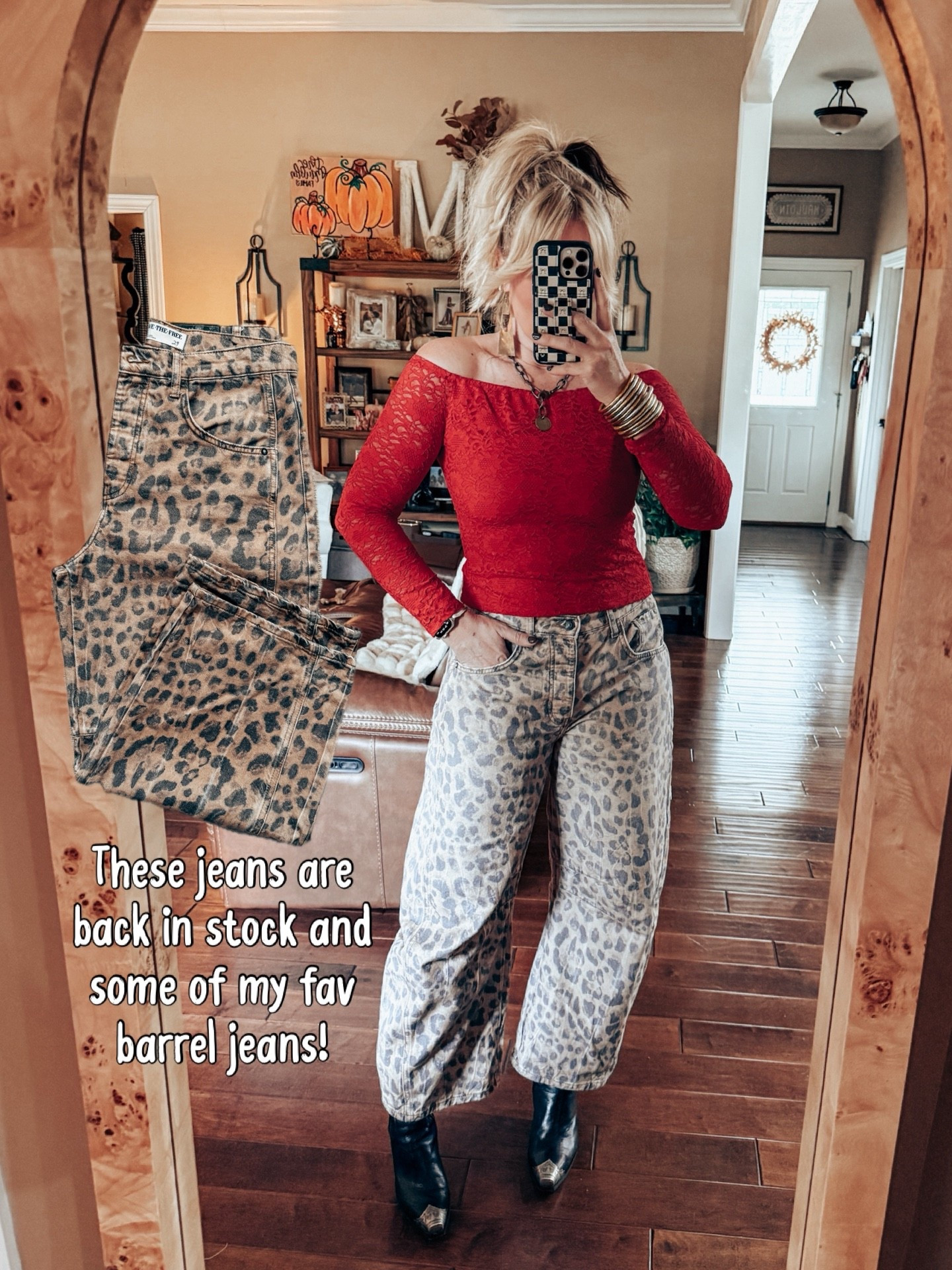 These are the cutest jeans! I know barrel jeans aren’t for everyone but I love them and these are a fun pair to have! 👏🏼🥰
I’m wearing my true size in these. The printed and colored ones seem to run more true to size and the regular denim I size down one. These are a 29 reg. 


#LTKMidsize #LTKStyleTip #LTKOver40
