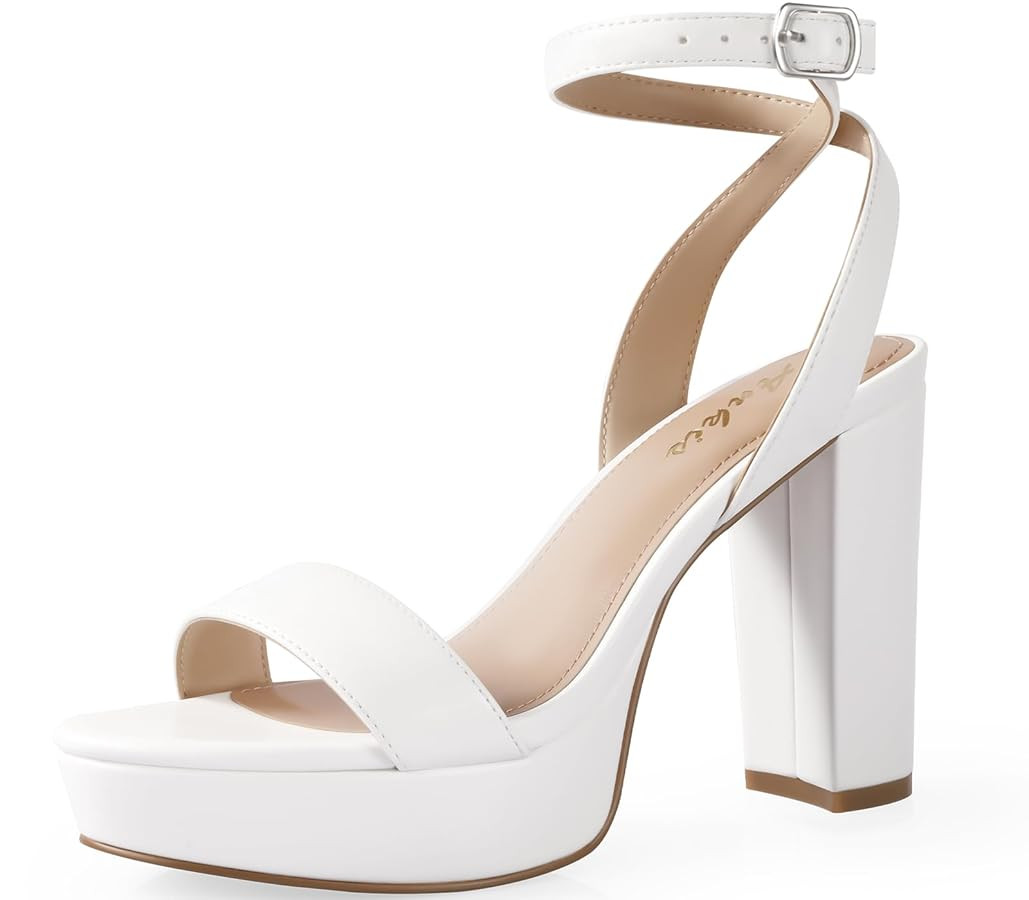 Ankis Platform Heels for Women 4 Inches Chunky Heels Sandals for Women Comfy Open Toe Block Heele... | Amazon (US)