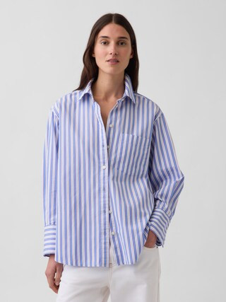 Organic Cotton Poplin Stripe Big Shirt | Gap (US)