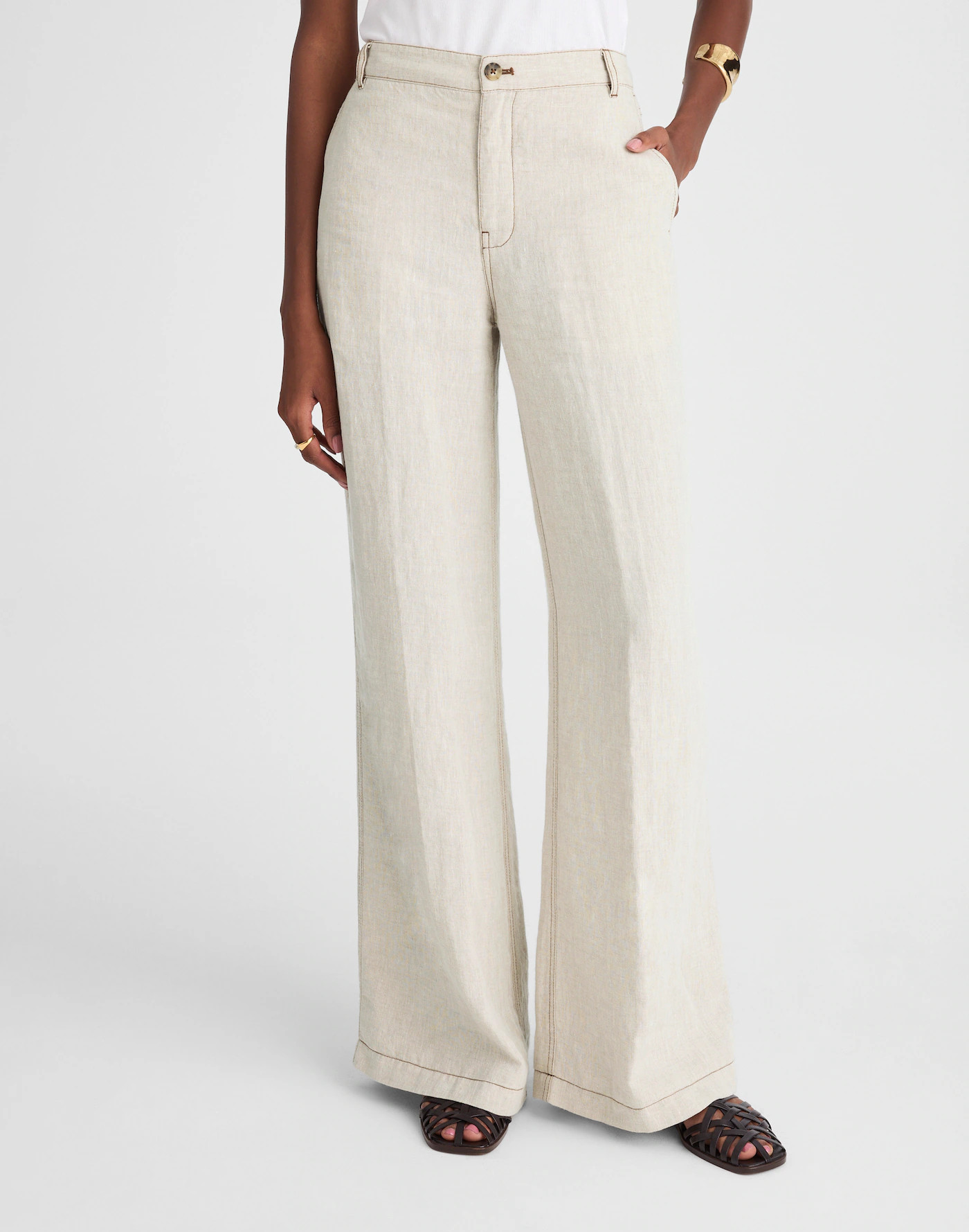 The Zoe Relaxed Wide Pant in 100% Linen | Madewell | Madewell