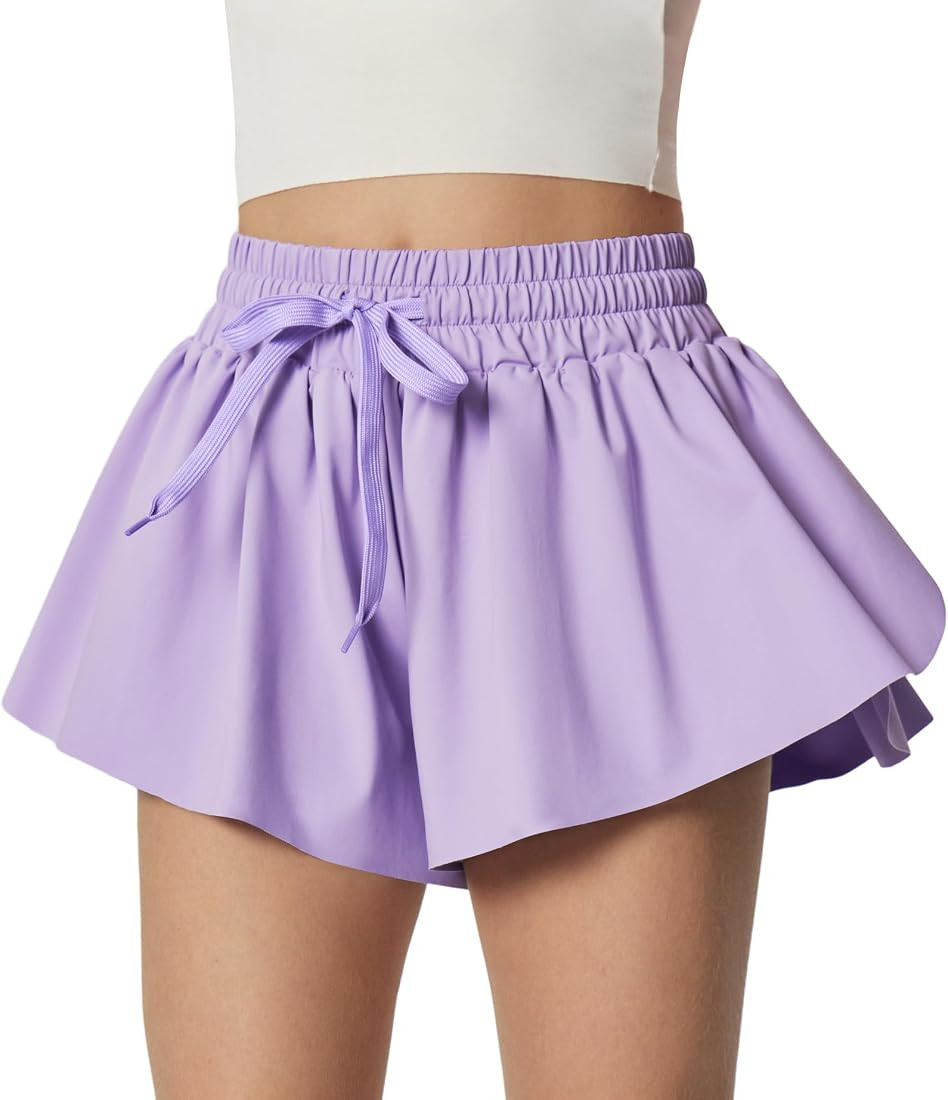 Ewedoos 2 in 1 Flowy Shorts Girls Butterfly Athletic Shorts Size 10-12 Cute Preppy Trendy Shorts ... | Amazon (US)