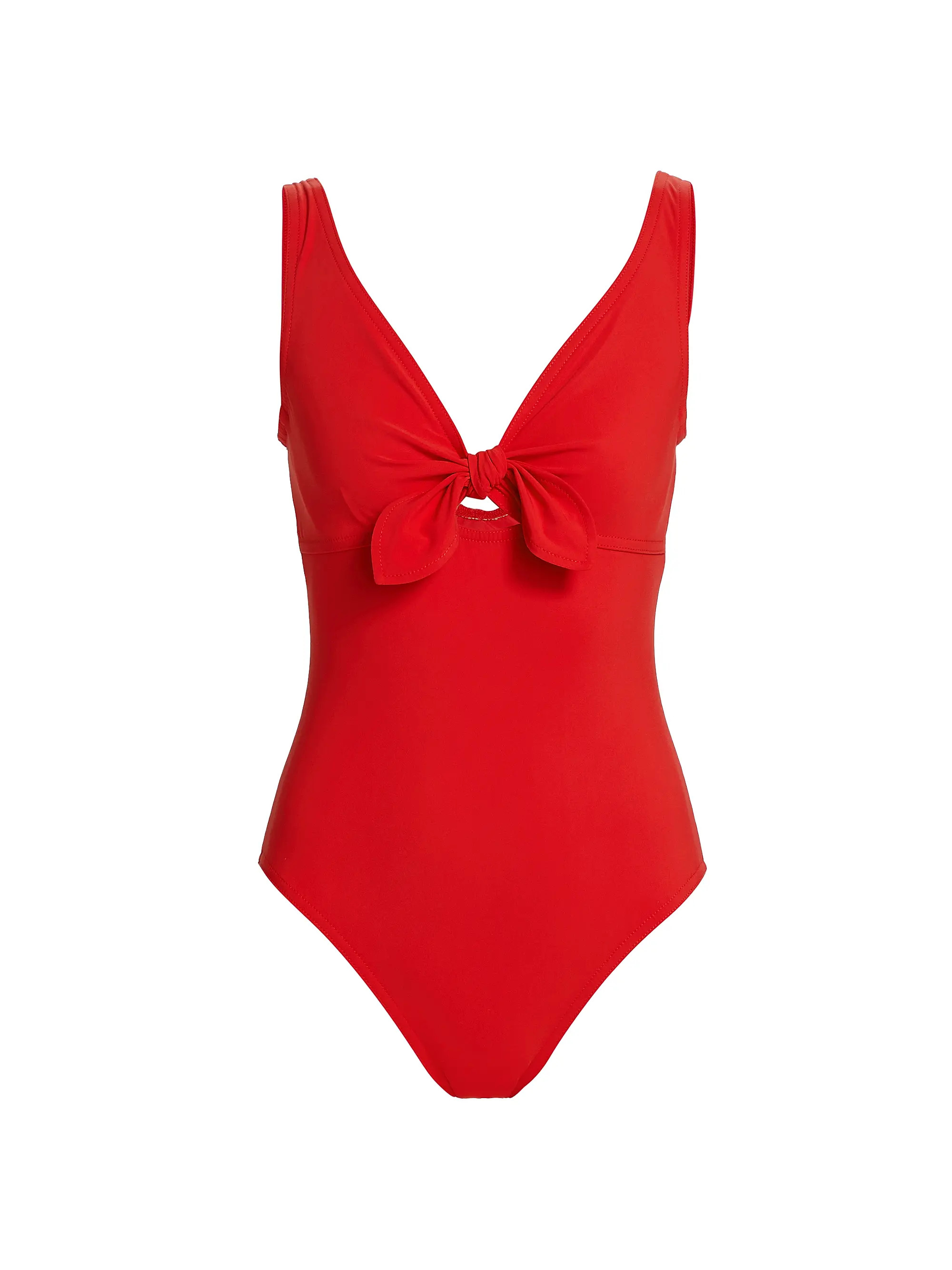 Basics V-Neck Low-Back One-Piece Swimsuit | Saks Fifth Avenue