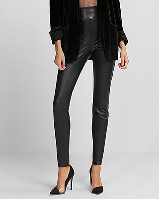 Express Womens Extreme High Waisted (Minus The) Leather Leggings | Express