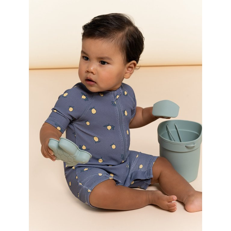 Modern Moments by Gerber Baby Rash Guard Swimsuit, Sizes 0/3M - 12M - Walmart.com | Walmart (US)