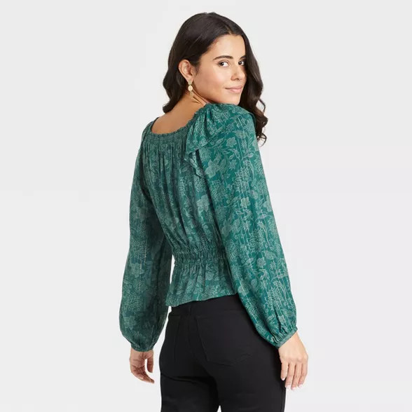 Women's Balloon Long Sleeve Peplum Blouse - Universal Thread™ | Target