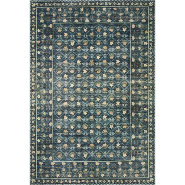 Rifle Paper Co. x Loloi Eden EDE-03 Lattice Indigo Rug feat. CloudPile | Wayfair North America