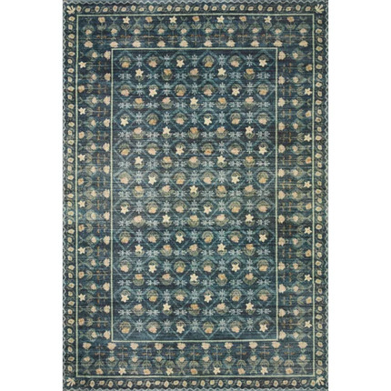 Rifle Paper Co. x Loloi Eden EDE-03 Lattice Indigo Rug feat. CloudPile