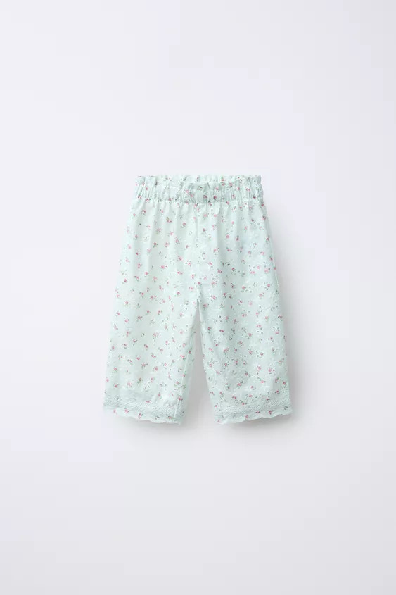 EMBROIDERED SWISS FLORAL PRINT CULOTTES | Zara US
