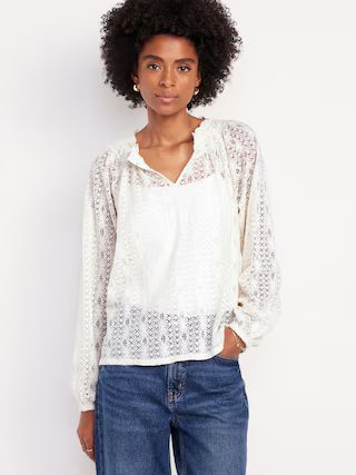 Split-Neck Lace Top | Old Navy (US)