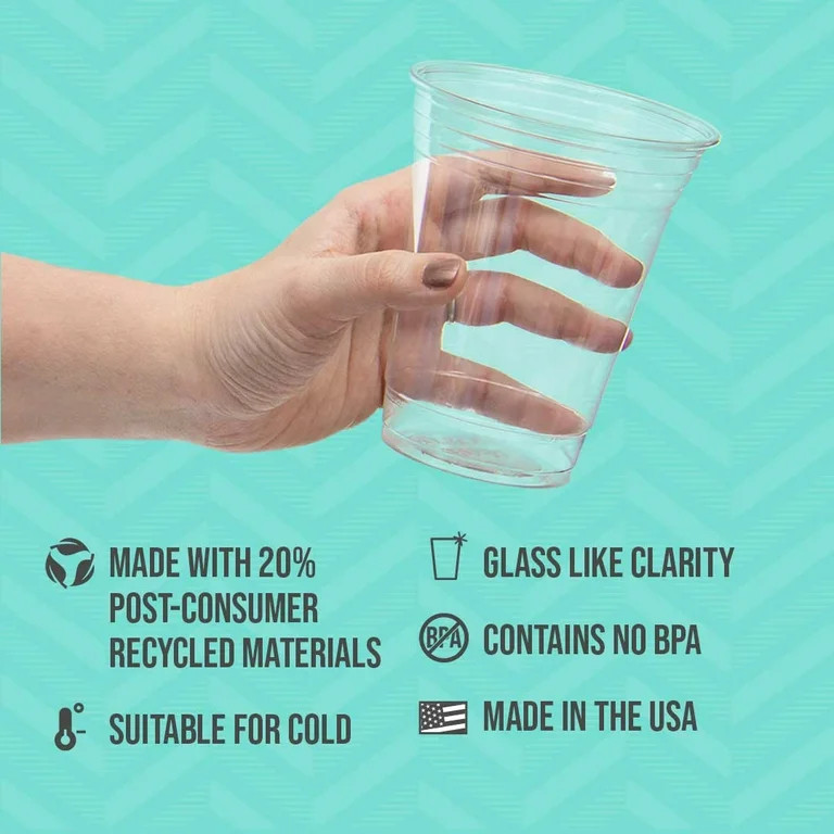 Solo Disposable Plastic Cups, Clear, 18oz, 25 Count | Walmart (US)