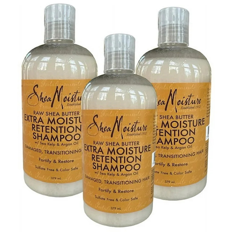 3 Pack - Shea Moisture Raw Shea Butter Extra Moisture Retention Shampoo 379ml /each | Walmart (US)
