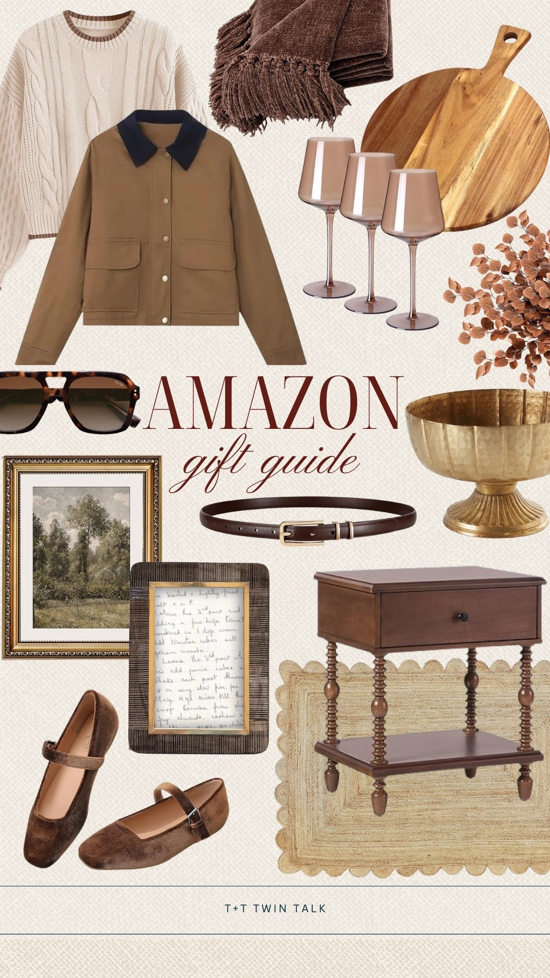 Amazon items we love and think will make amazing gifts for the holidays! Everything from furniture, picture frames, and glassware! We also love it on the barn jacket, belt, and Mary Jane flats! 

#LTKGiftGuide #LTKSeasonal #LTKHoliday