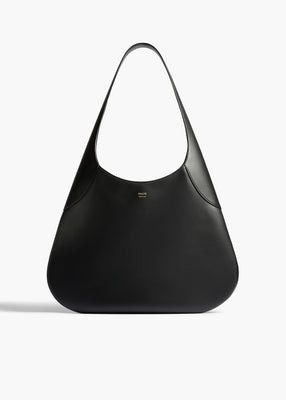 KHAITE - Large Joan Hobo In Black Leather | Khaite
