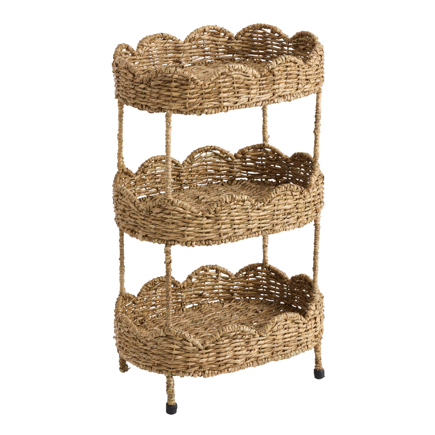 Daisy Natural Seagrass Scalloped Basket Collection | World Market