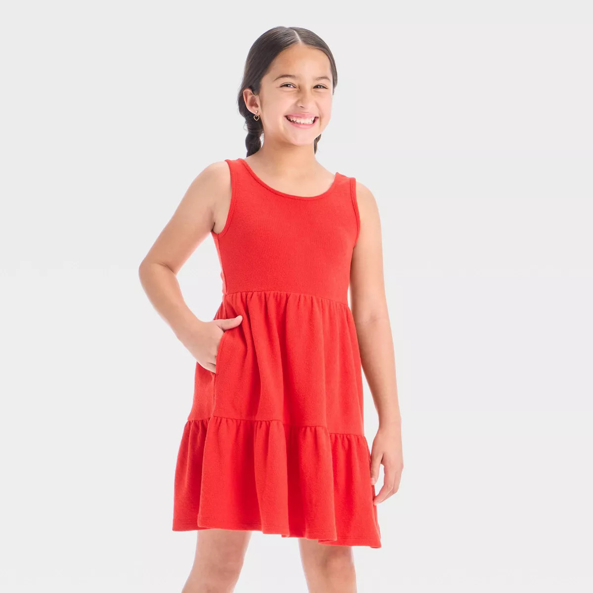 Girls' Sleeveless Terry Dress - Cat & Jack™ Red | Target