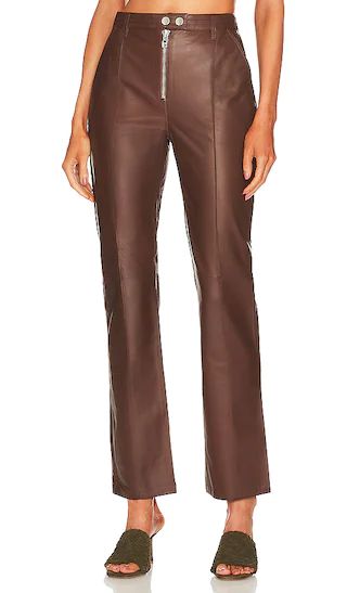 Kendra Leather Pant in Brown | Revolve Clothing (Global)