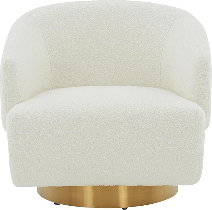 SAFAVIEH Couture Collection Pollyanne Ivory Boucle/Gold Swivel Accent Chair (Fully Assembled) | Amazon (US)