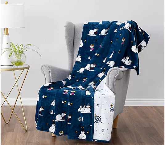 Berkshire Holiday Peanuts Twin Print Throw in Gift Box - QVC.com | QVC