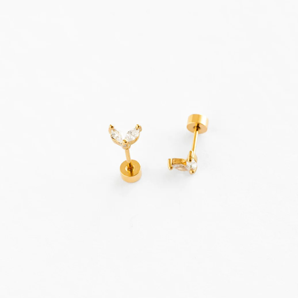 Diamond Duo Marquise Stud Earring | Pip Pop Post
