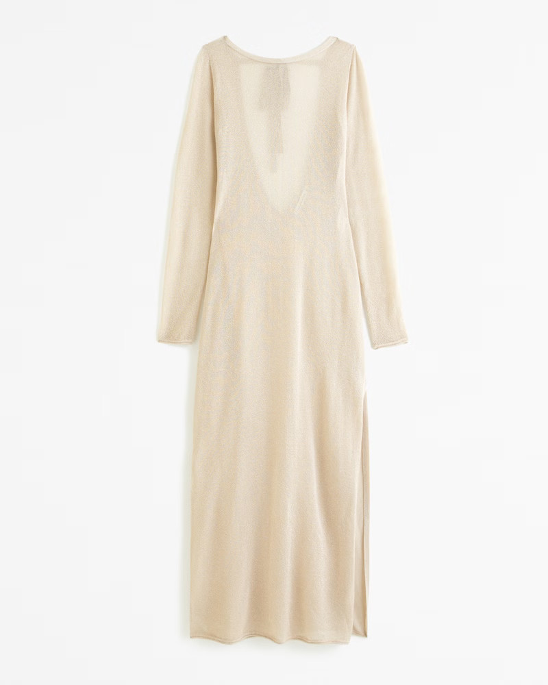 Long-Sleeve Mesh Maxi Dress Coverup | Abercrombie & Fitch (US)