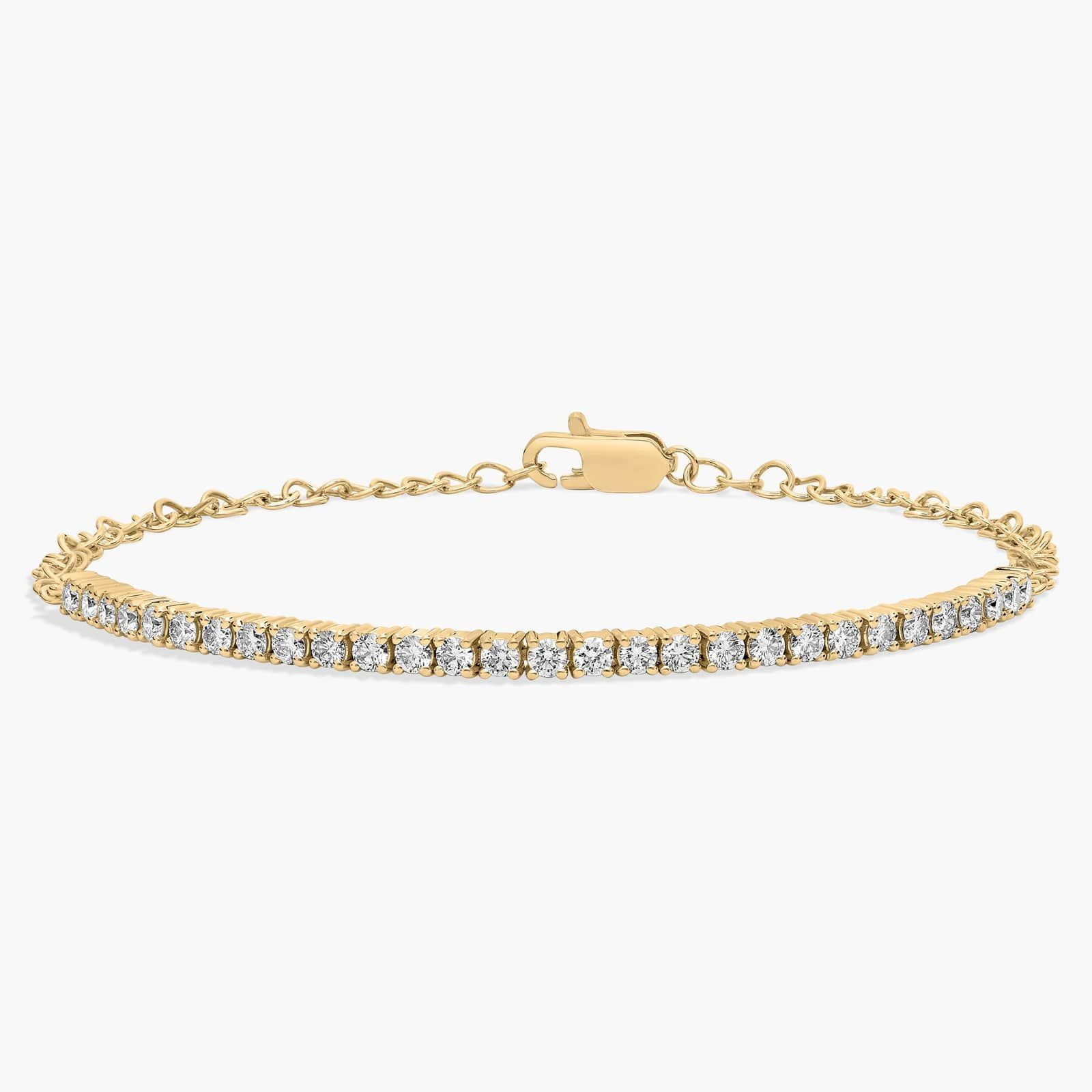 Riviera Diamond Half Tennis Bracelet In 14k Yellow Gold (1 ct. tw.) | Blue Nile