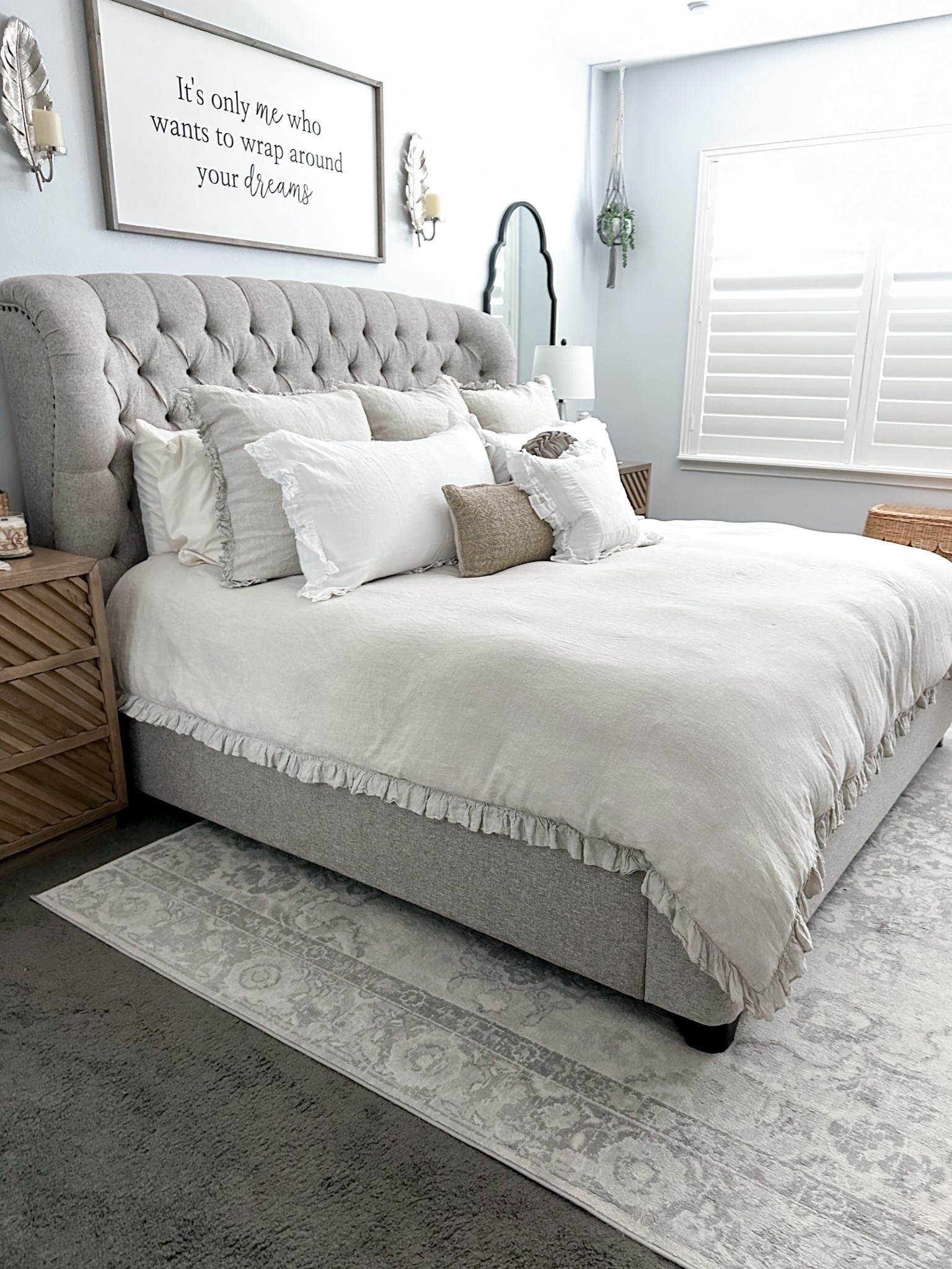 Linen bedding is my fave almost all year round it’s cozy, warm (not cold to touch)  and not too heavy  spring to fall it’s my go to and Florida winters. #bedding use the code DYGEN20 #linenbedding #luxurybedding #duvetcover #shams #ruffles #lacetrim #neutralbedding 

#LTKSeasonal #LTKHome #LTKStyleTip