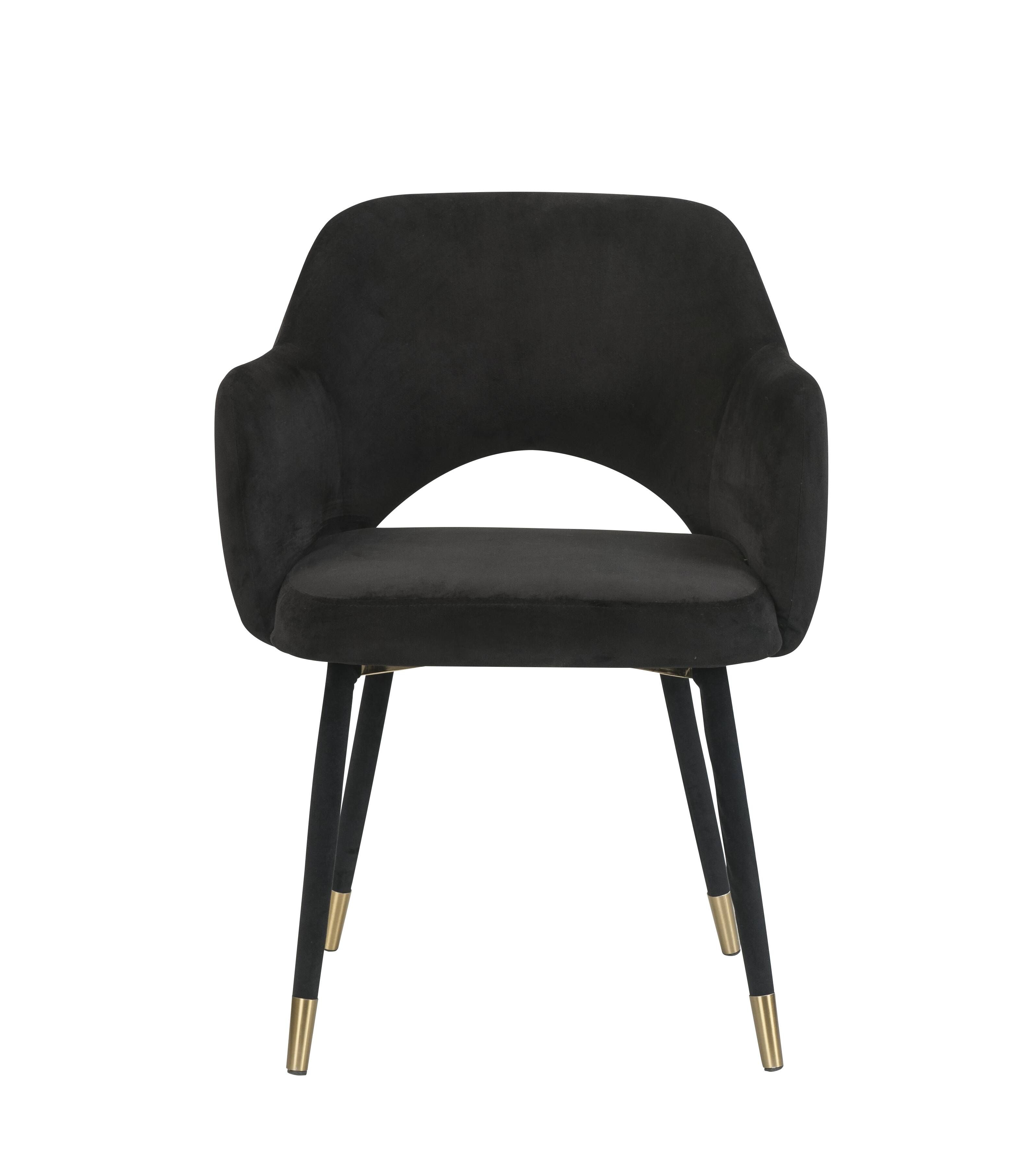Acme Furniture Applewood Accent Chair in Black Velvet & Gold - Walmart.com | Walmart (US)