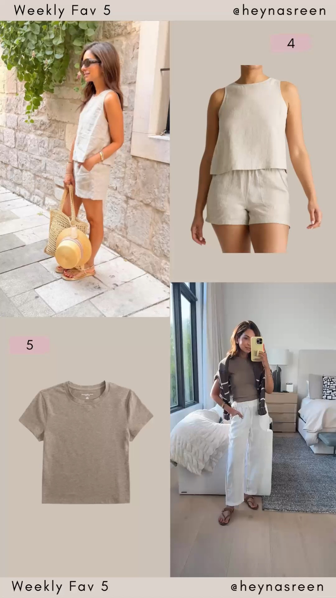 Fav 5: 
#4: Quince linen set
#5: Abercrombie t-shirt